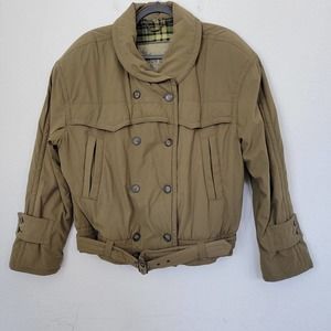 Vintage Mondi Hunting Olive Green Coat sz. 38 Small Women Outdoor Belt